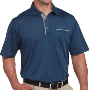 Pebble Beach Blue Polo Shirt with Gray Accents